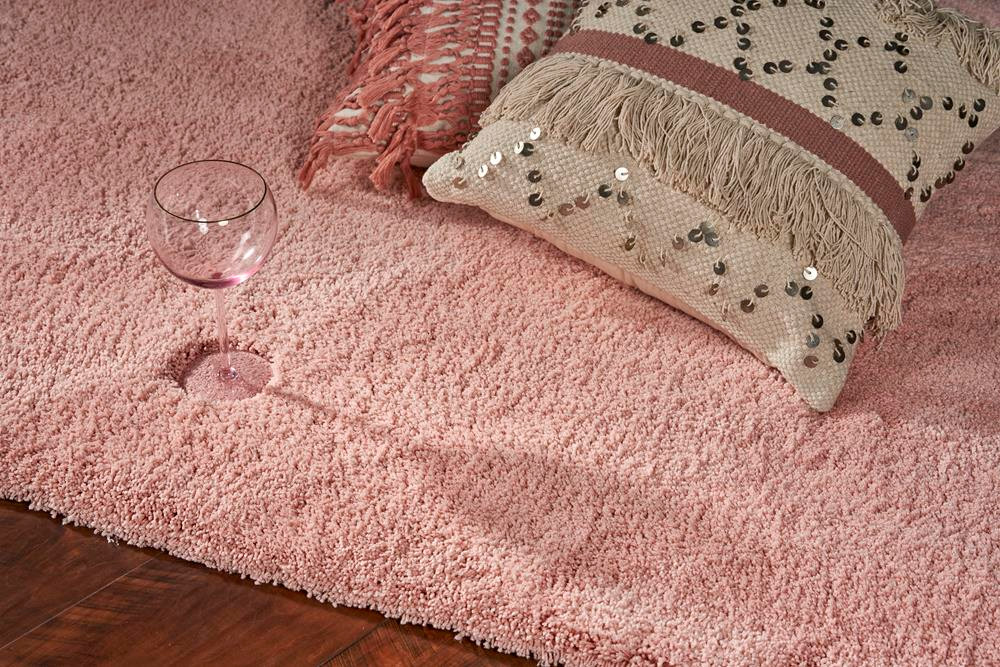Bliss Rose Pink Shag Area Rug by KAS - Carpet & Tile Mart
