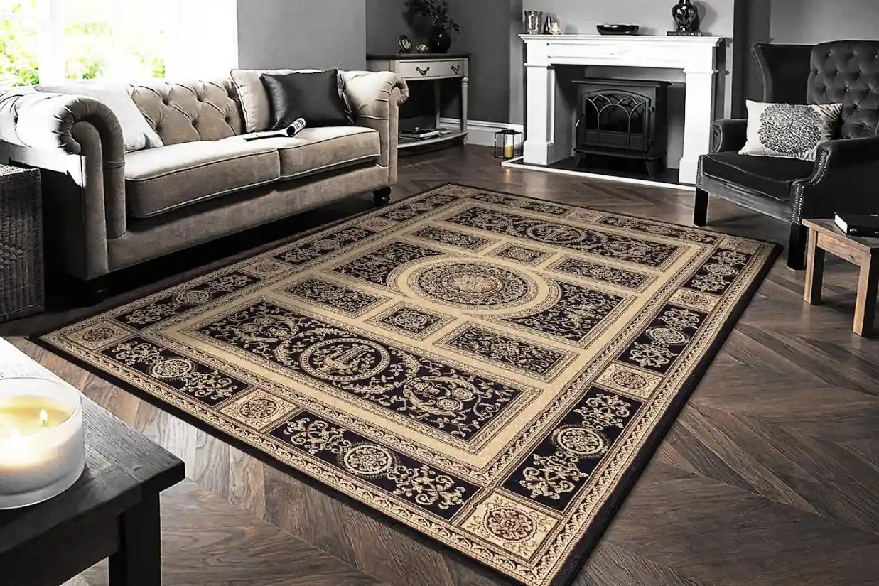 Dynamic Rugs Legacy 58021-090 Black Area Rug Room Scene