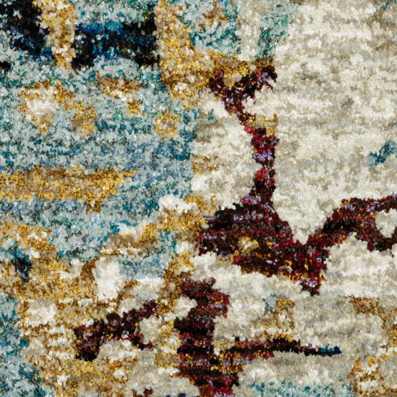 Oriental Weavers Evolution 8043K Beige/ Blue Area Rug Swatch