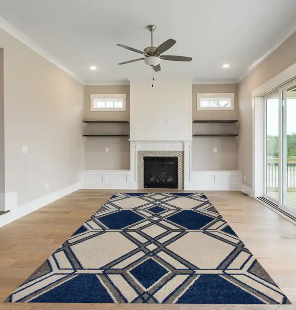 Kas Lucia 2768 Ivory/Denim Grant Area Rug Room Scene