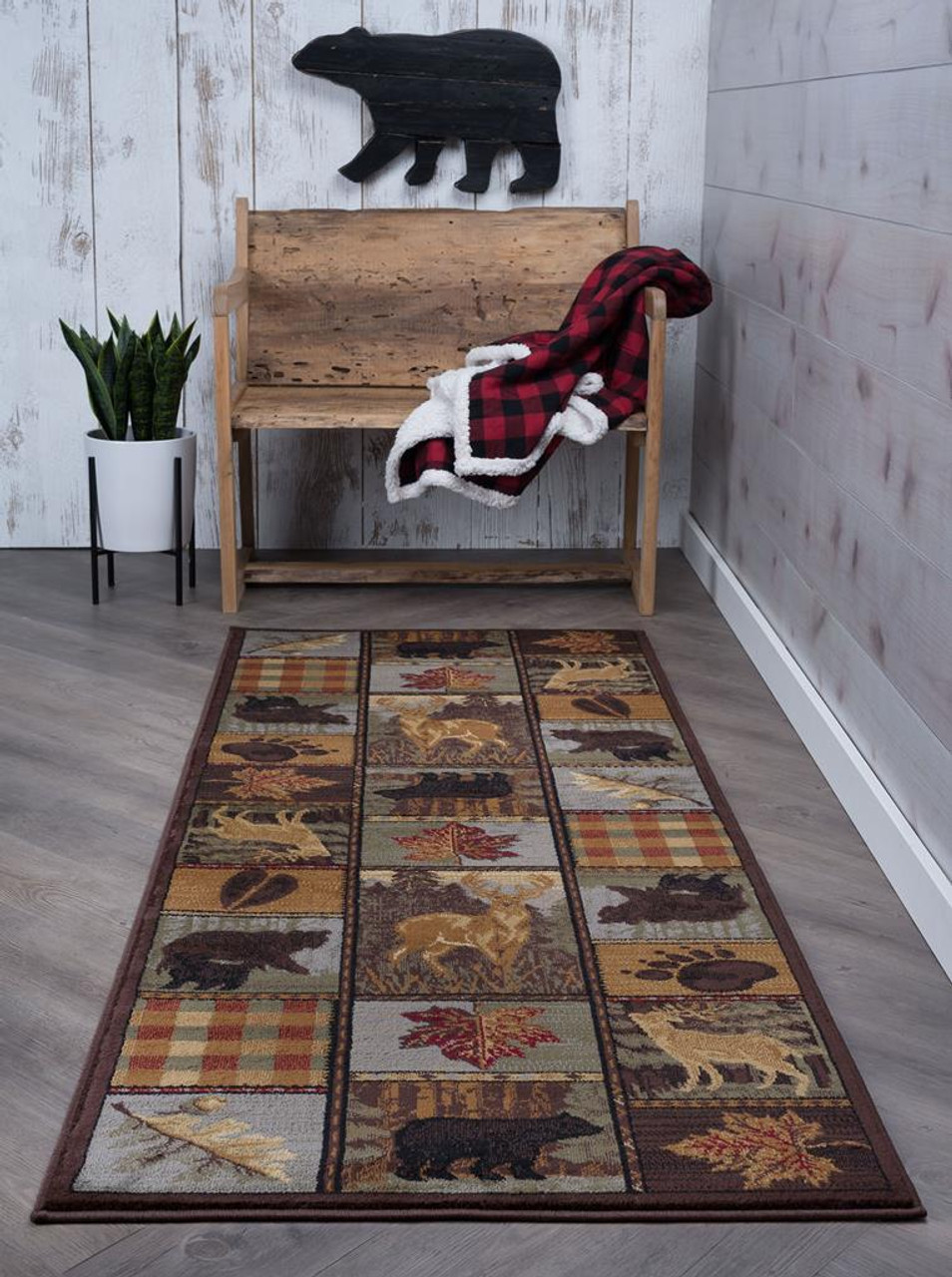 Americana 6568 Multi Runner Area Rug on Floor Americana 6568 Multi Runner Area Rug on Floor