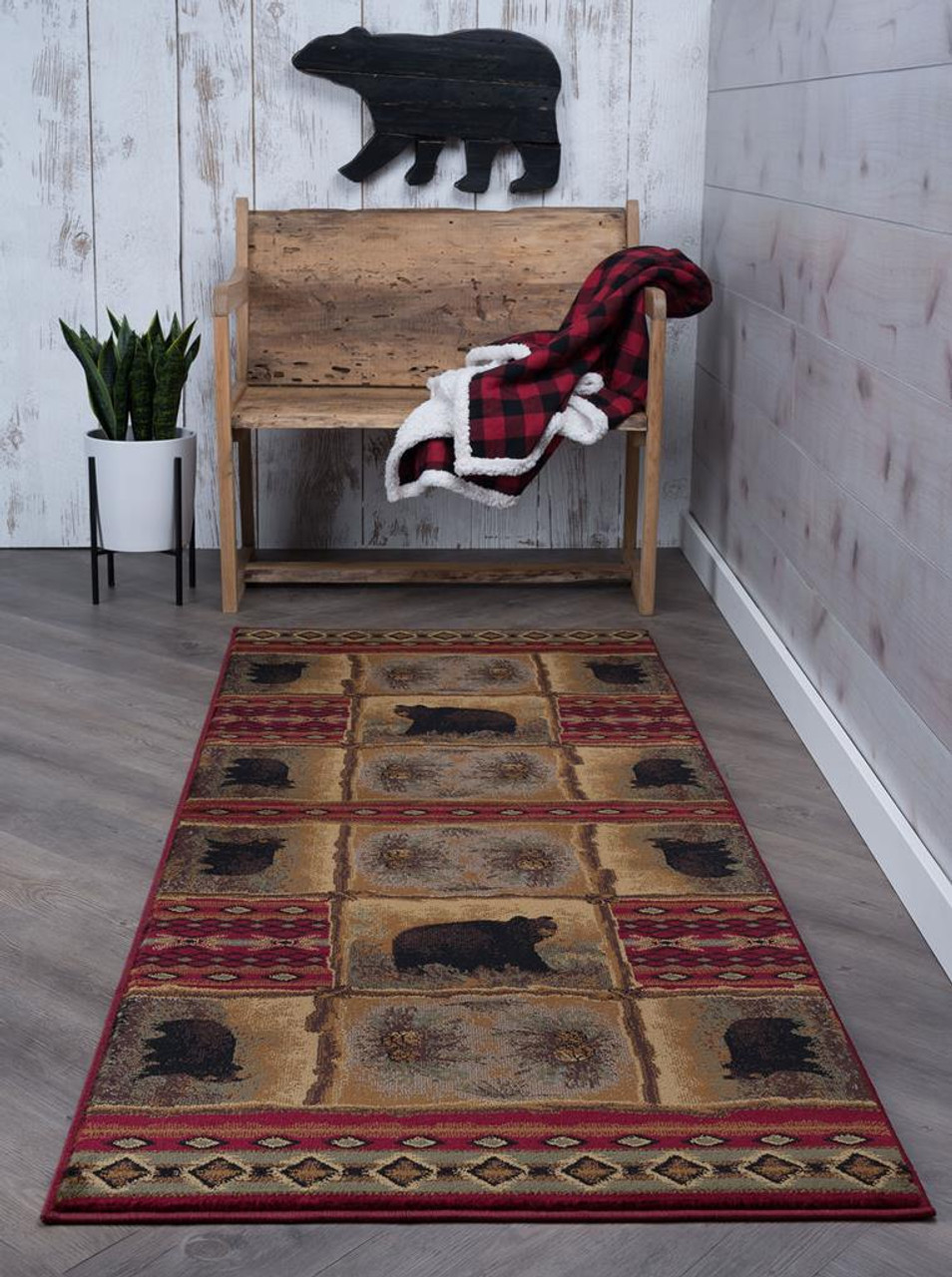 Americana 6570 Multi Runner Area Rug on Floor Americana 6570 Multi Runner Area Rug on Floor