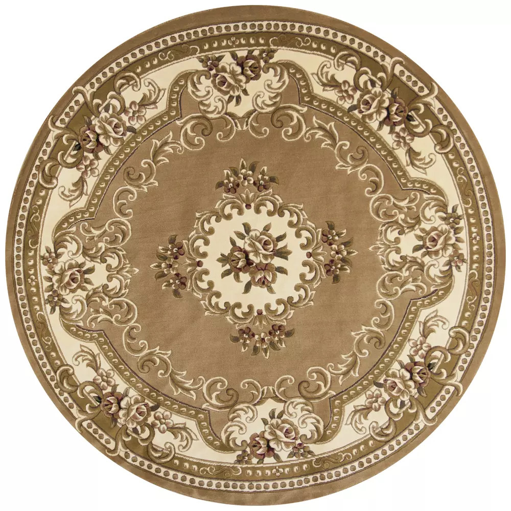 Corinthian 5309 Beige/Ivory Aubusson Round Area Rug