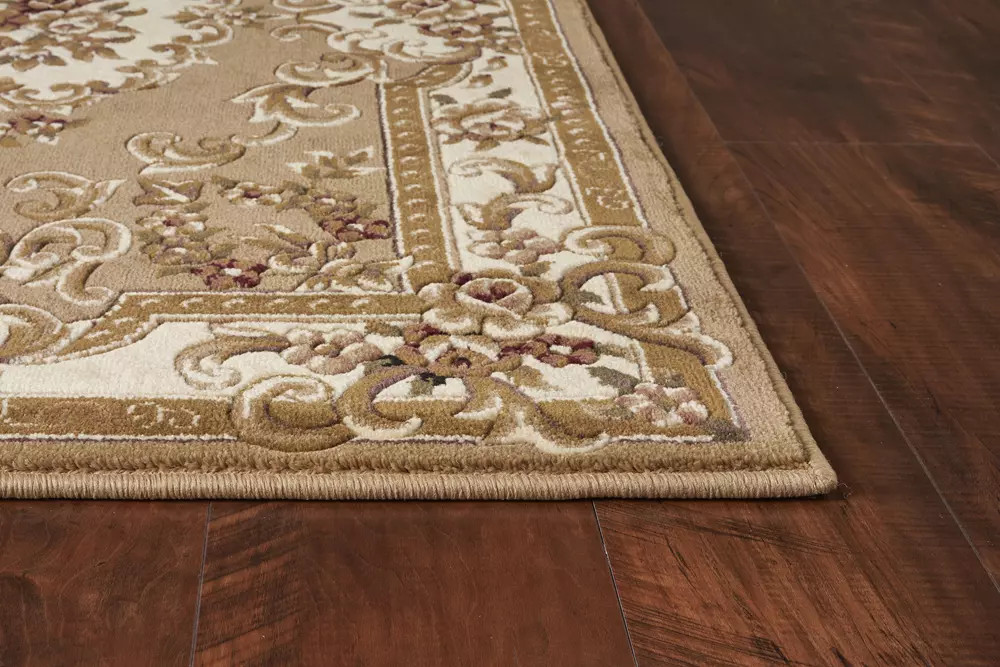 Corinthian 5309 Beige/Ivory Aubusson Area Rug Angle