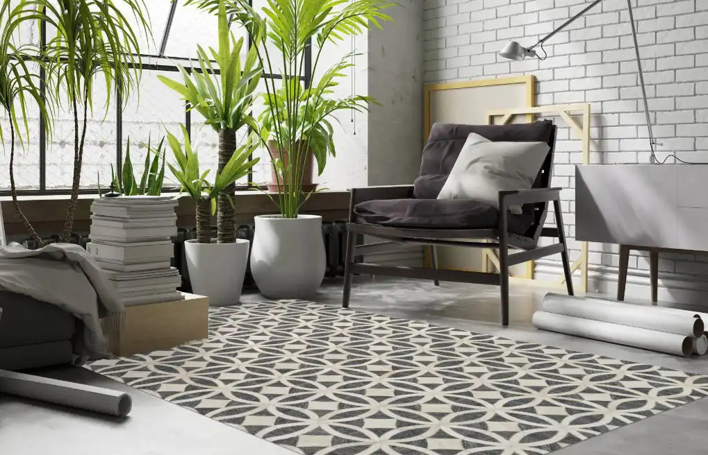 Loloi Dorado DB-06 Graphite/Ivory Area Rug Room Scene