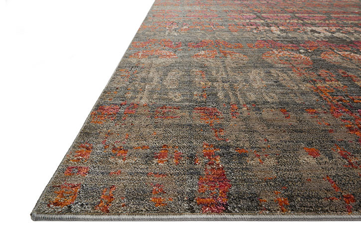 Loloi Javari JV-07 Steel/Sunrise Area Rug Angle