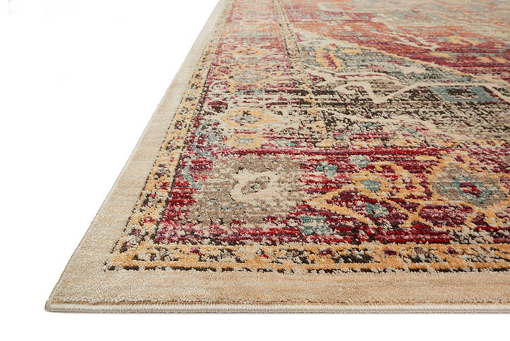 Loloi Javari JV-08 Berry/Sunrise Area Rug Angle