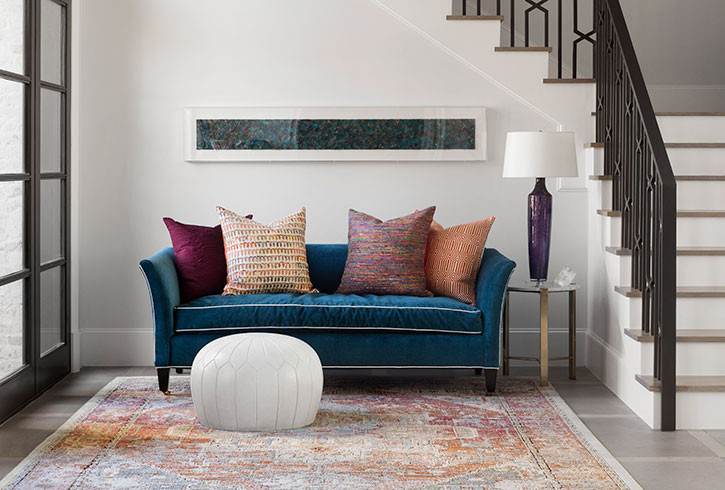 Loloi Javari JV-08 Berry/Sunrise Area Rug Room Scene