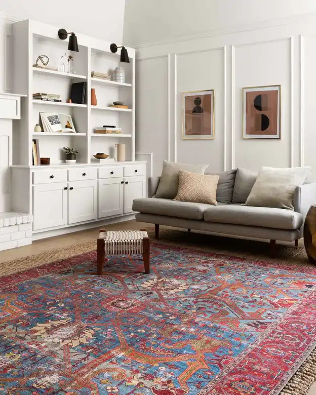 Loloi II Loren LQ-10 Blue Red Area Rug - Carpetmart.com - Carpet
