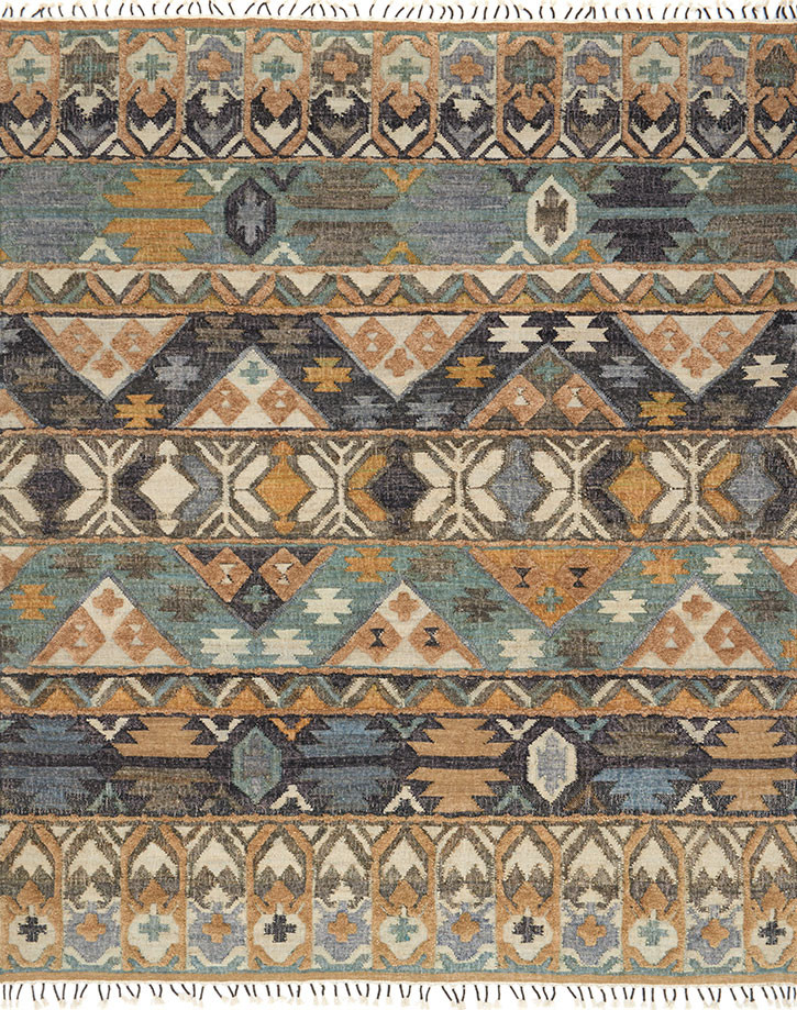 村上市ボウズ　o(｀ω´ )o Loloi Owen OW-02 Ocean/Camel Area Rug - Carpet & Tile Mart