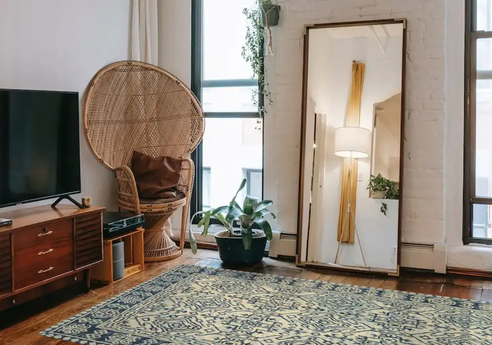 Loloi Zharah ZR-09 Mist/Blue Area Rug Room Scene