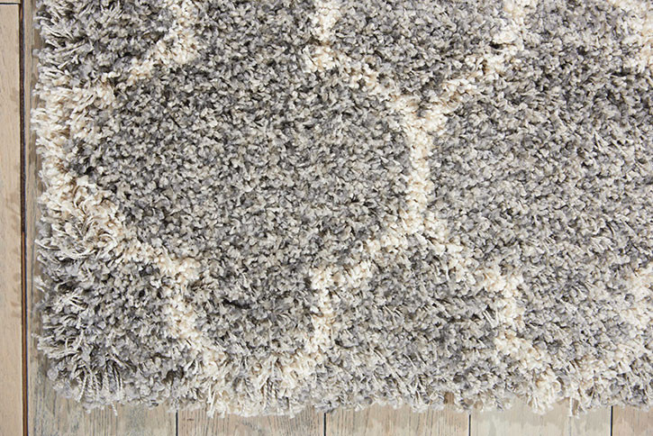 Nourison Amore Shag AMOR2 Ash Area Rug Corner