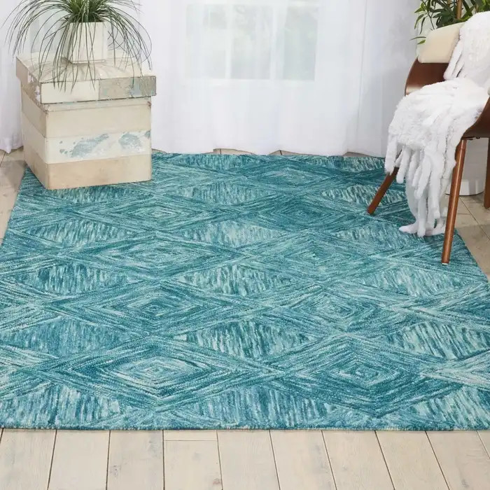 Nourison Interlock ITL01 Marine Area Rug Room Scene