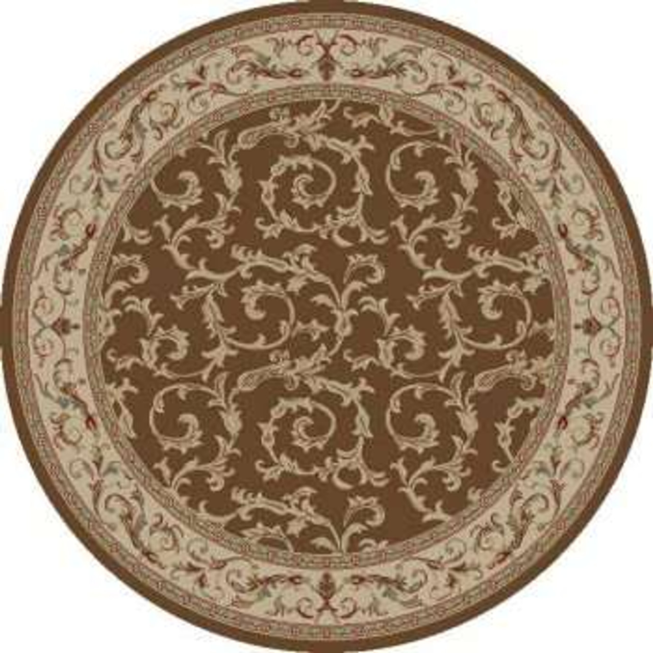 Jewel European 4398 Veronica Brown Round Area Rug by Concord Global Trading