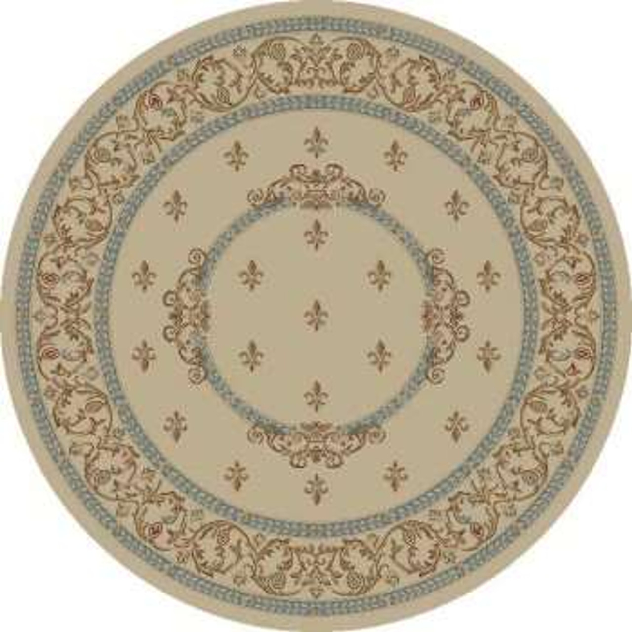 Jewel European 6312 Ivory Round Area Rug by Concord Global Trading