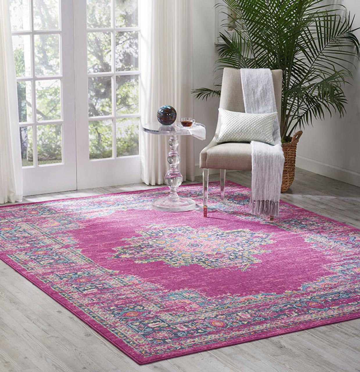 Nourison Passion PSN03 Fuchsia Area Rug Room Scene