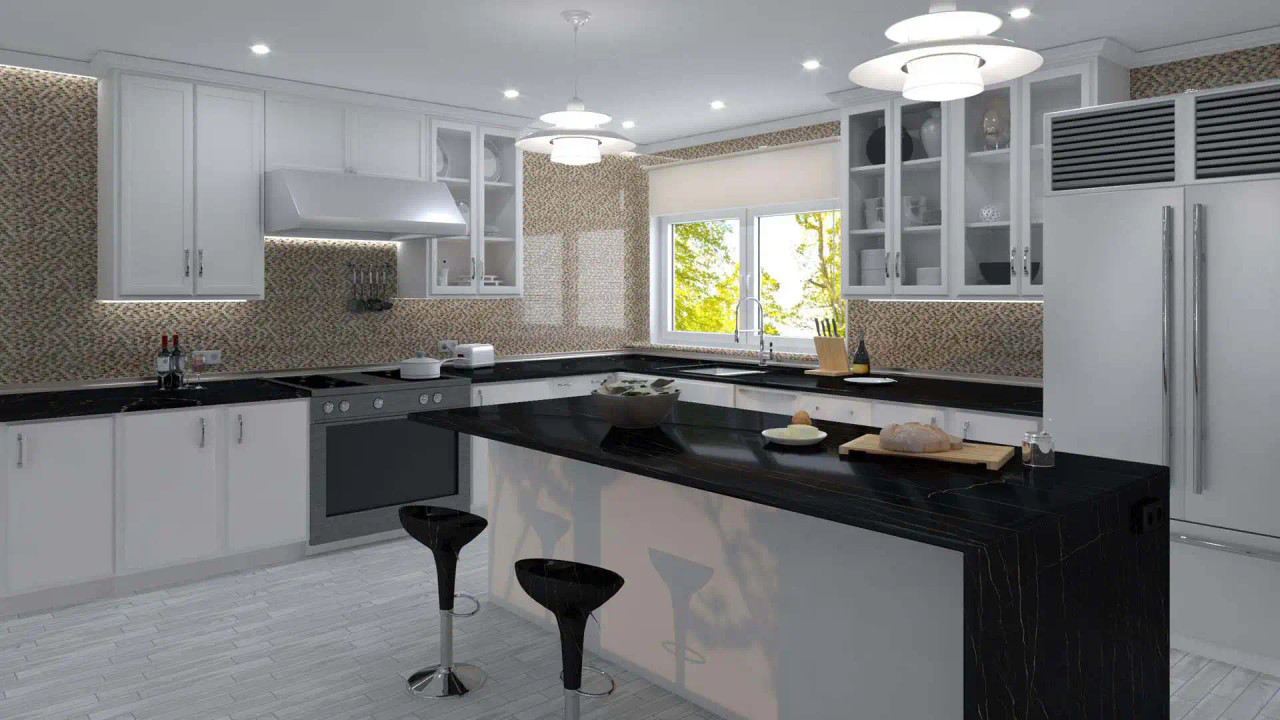 AMER392 Americana Route 66 Mosaic Tile Room Scene