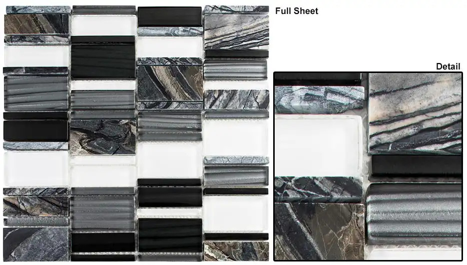 CSS127 Corrugated Pepper Stalk Mosaic Tile Product Image