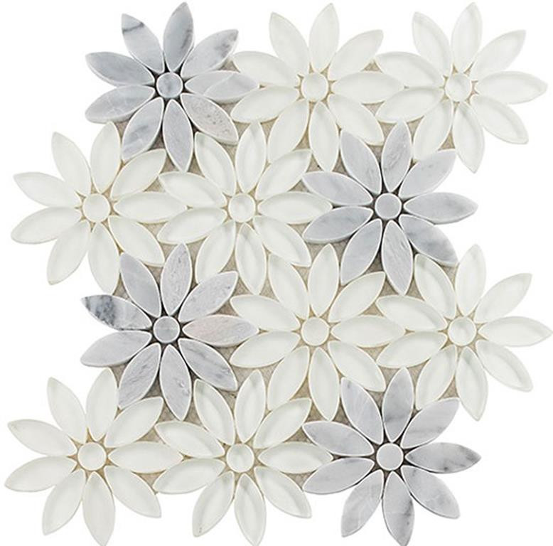 BQT675 Bouquette Daisy Field Mosaic Tile - Carpet & Tile Mart