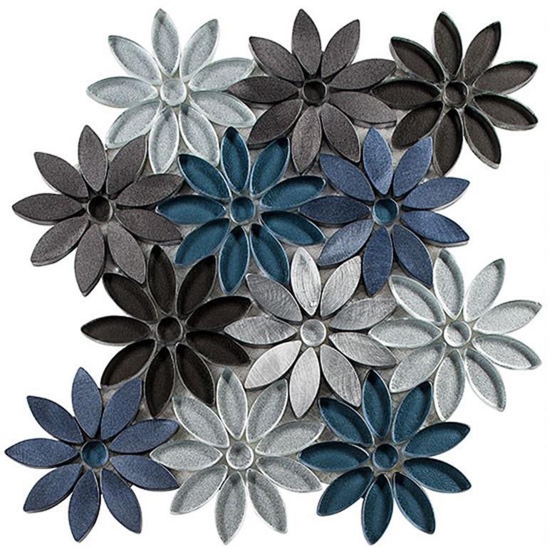 BQT676 Bouquette Hydrangea Thicket Mosaic Tile - Carpet & Tile Mart