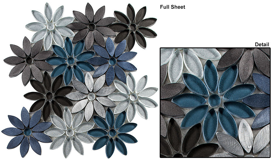 BQT676 Bouquette Hydrangea Thicket Mosaic Tile - Carpet & Tile Mart