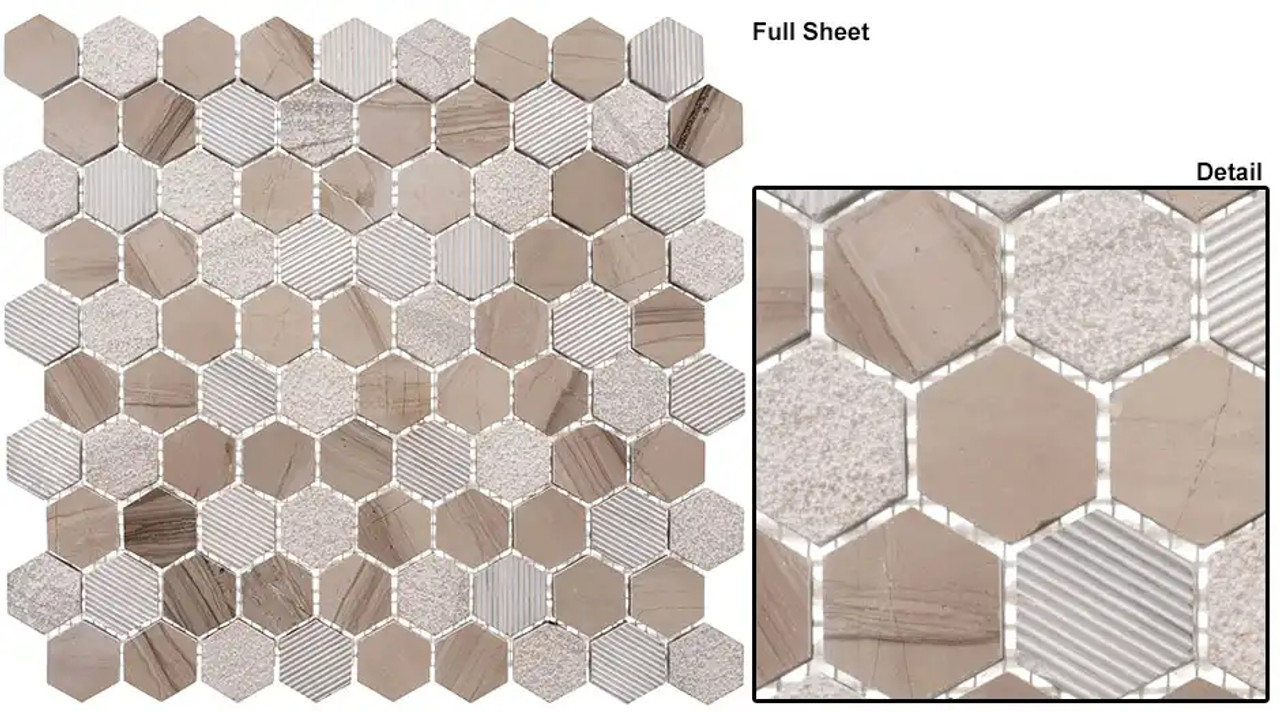 EHEX154 Excalibur Smokey Tan Mosaic Tile Product Image
