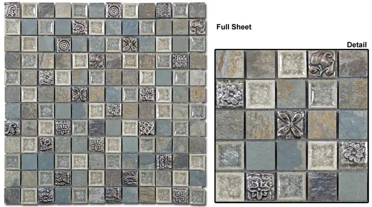 TS906 Tranquil Methodical Grey Mosaic Tile Product Image