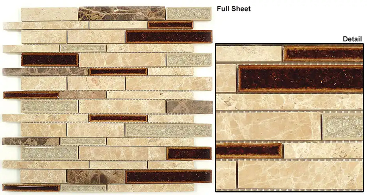TS943 Tranquil Random Brick El Dorado Mosaic Tile Product Image