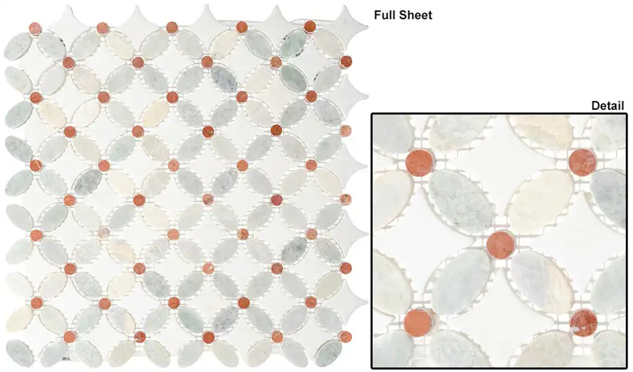 FS72 Flower Mosaic Tile Product Image