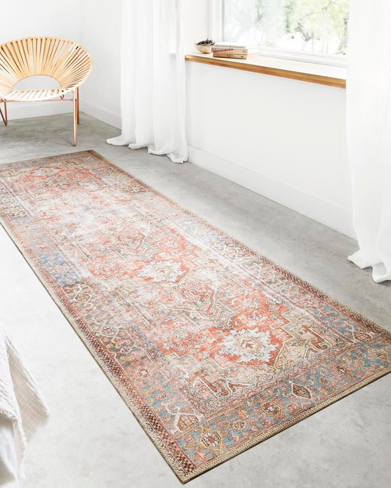 LL ミンギ ポラロイド Loloi II Loren LQ-15 Terracotta Sky Area Rug - Carpetmart.com
