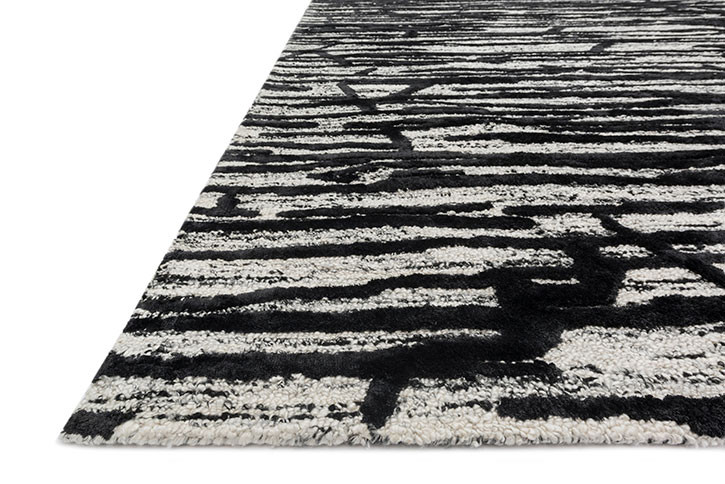 Loloi Juneau JY-07 Ivory/Black Area Rug Angle