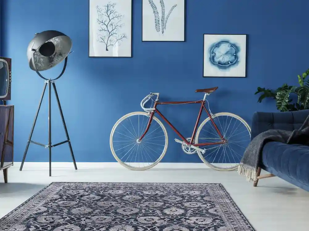 Dynamic Rugs Torino 3327-500 Navy Area Rug Room Scene