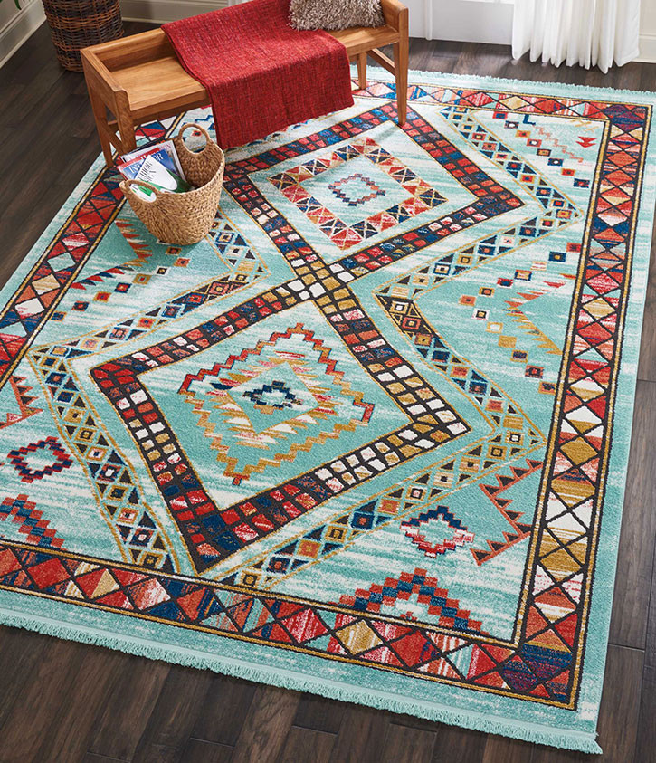 Nourison Navajo NAV02 Aqua Area Rug - Carpetmart.com - Carpet