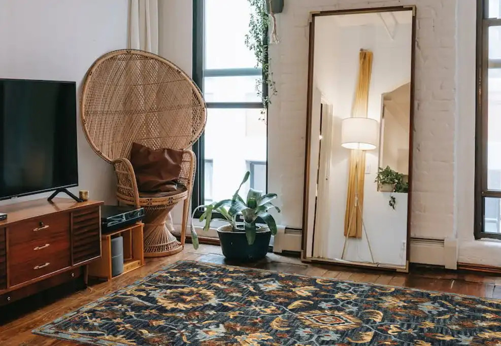 Loloi Victoria VK-14 Denim/Multi Area Rug Room Scene