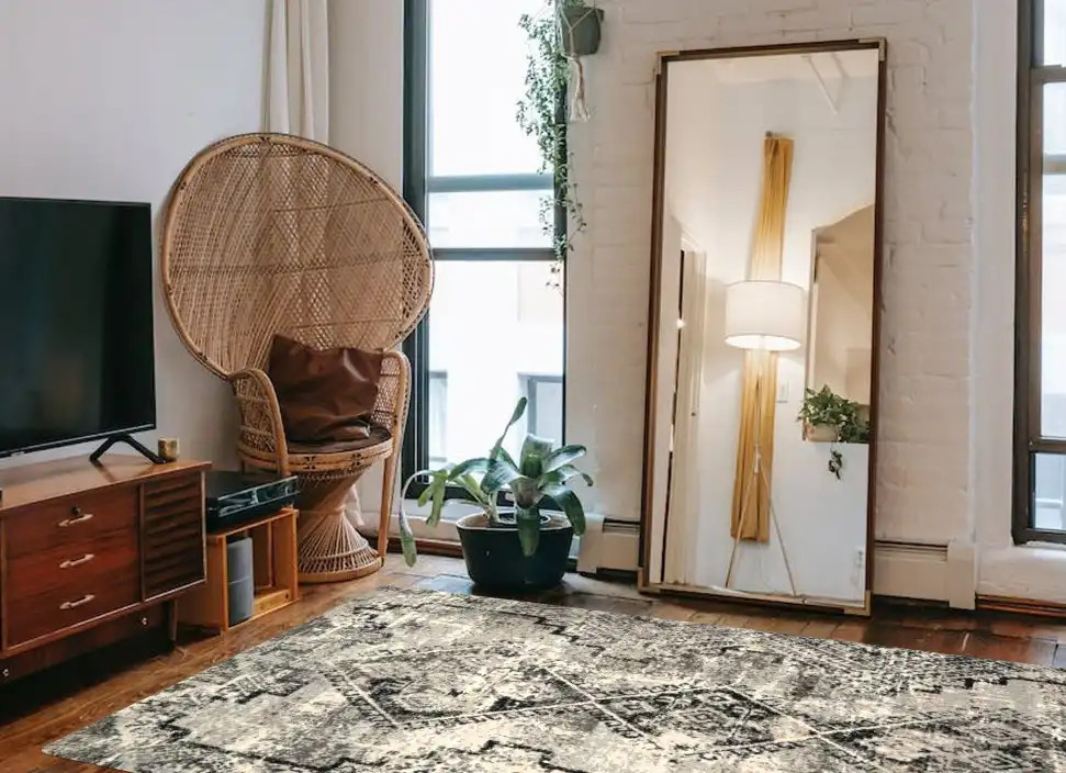 ヴィラロドラ Loloi Viera VR-10 Grey/Black Area Rug - Carpet & Tile Mart