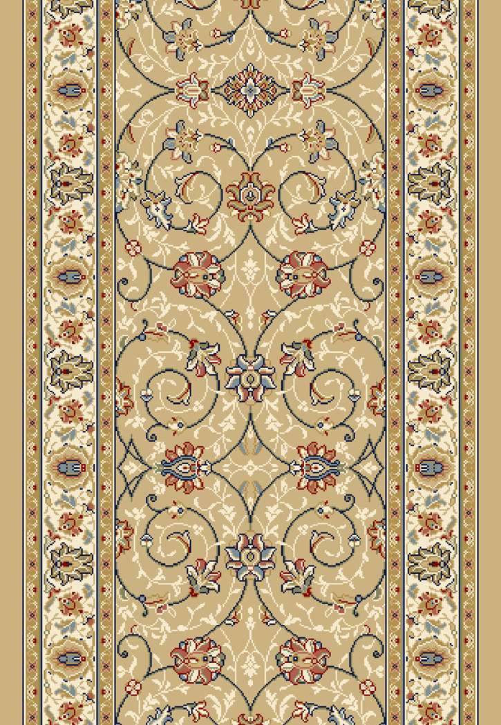 Dynamic Rugs Ancient Garden 57120-2464 Light Gold Ivory 2'2" Wide Hall and Stair Runner