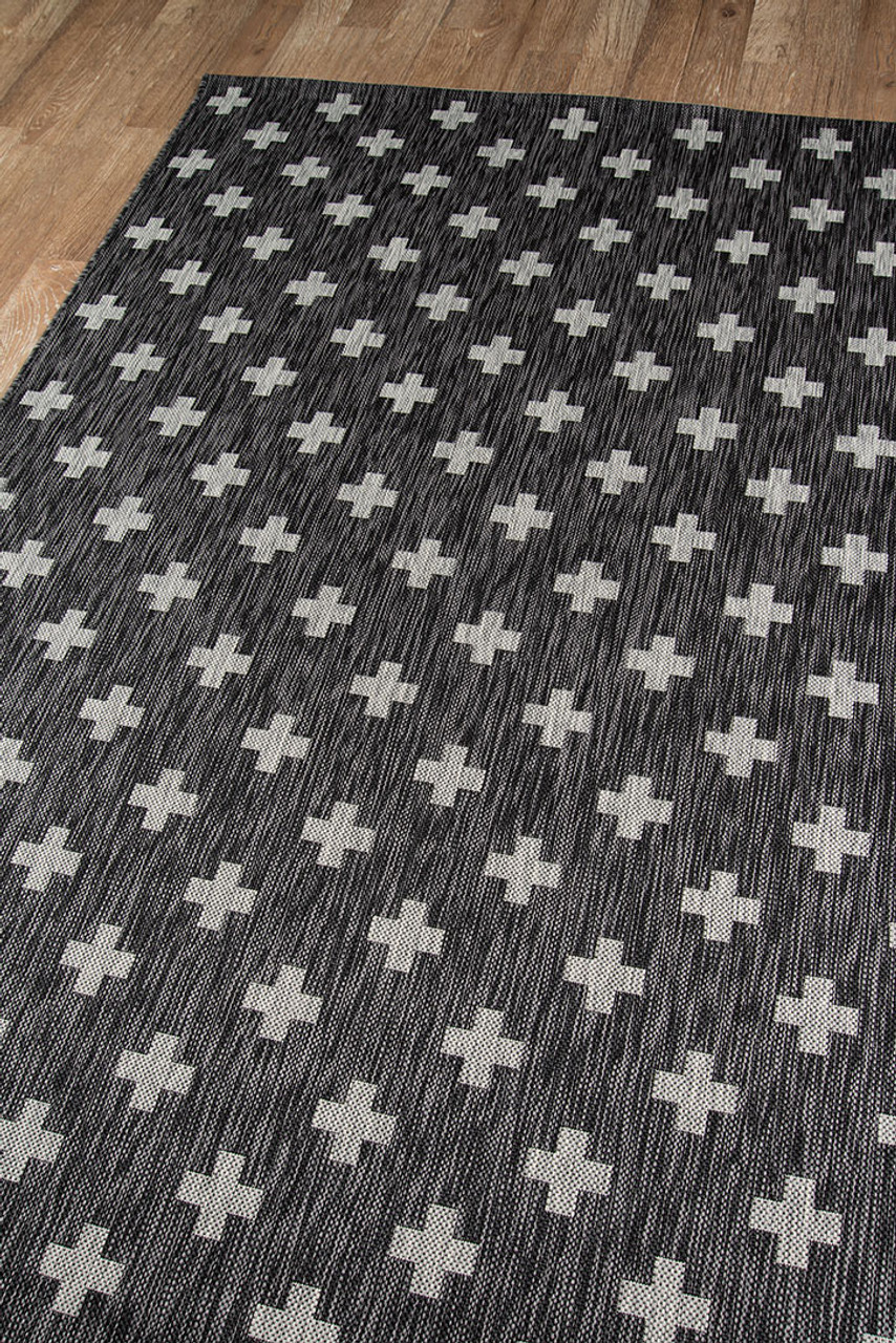 Novogratz by Momeni Villa VI-01 Umbria Charcoal Area Rug Corner