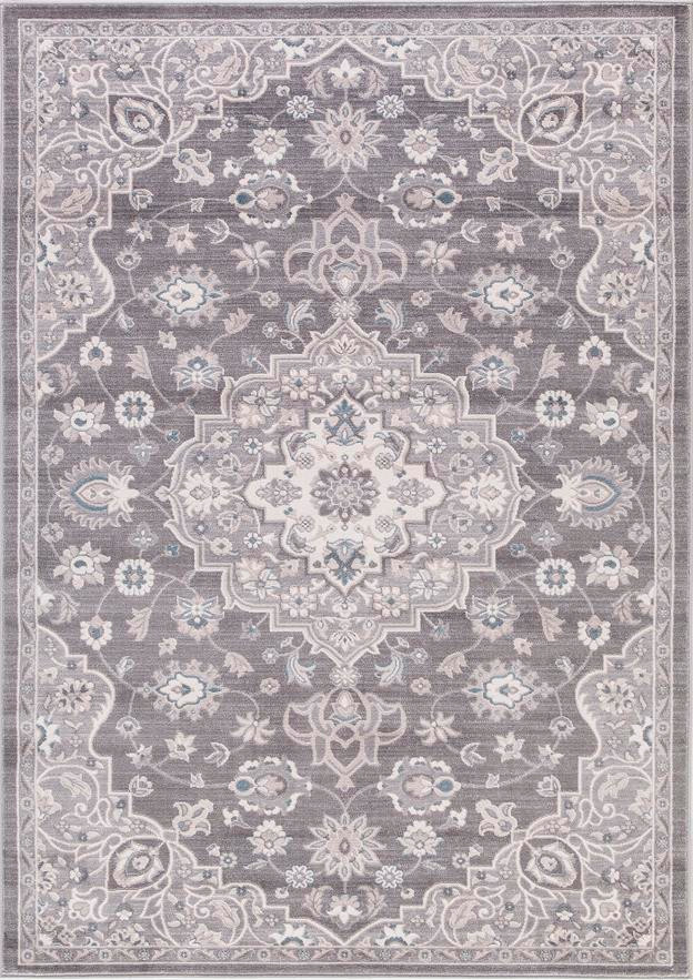 Concord Global Trading Lara 4556 Center Medallion Gray Area Rug