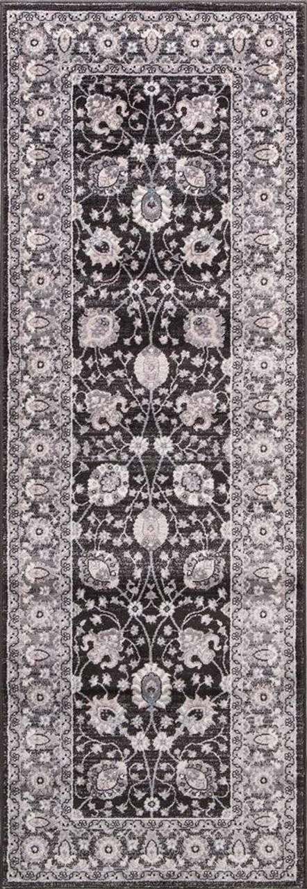 Concord Global Trading Lara 4533 Vase Anthracite Runner Area Rug