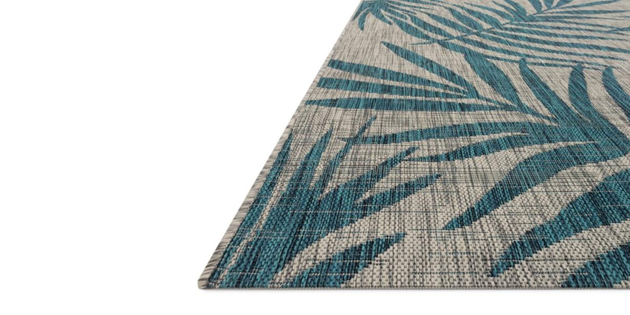Loloi Isle IE-10 Grey/Aqua Area Rug Angle