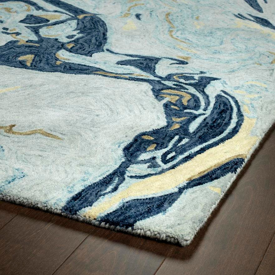 Kaleen Marble MBL01-17 Blue Area Rug Corner