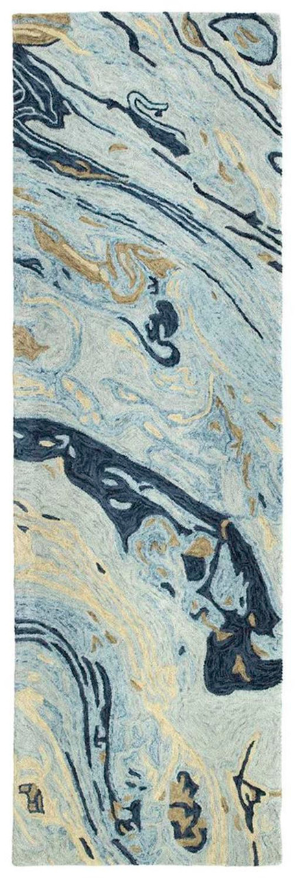 Kaleen Marble MBL01-17 Blue Runner Area Rug
