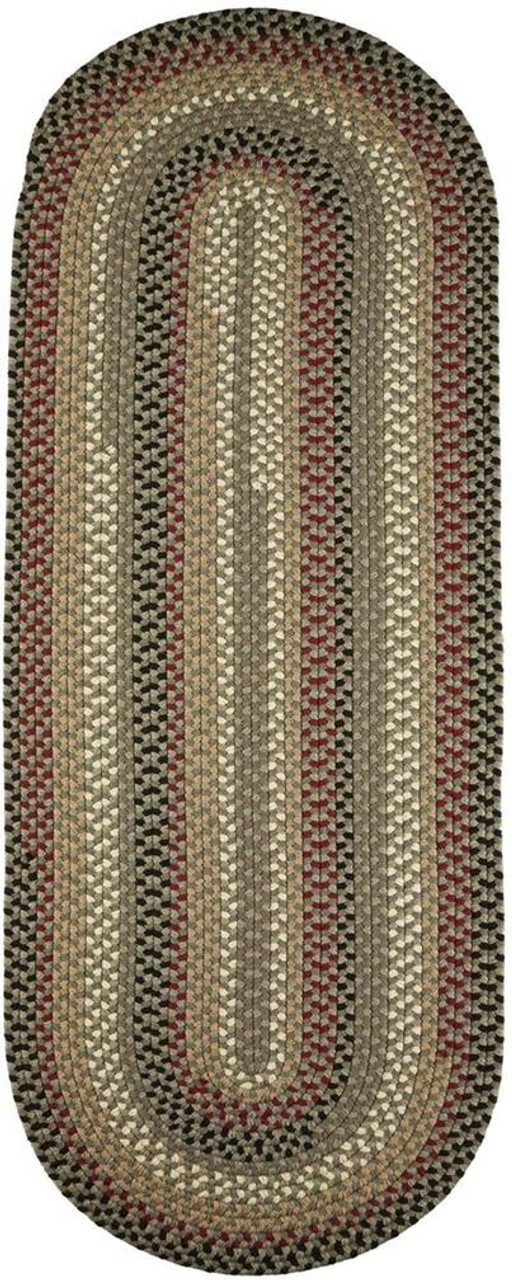 Rhody Forest Green Braided Area Rug