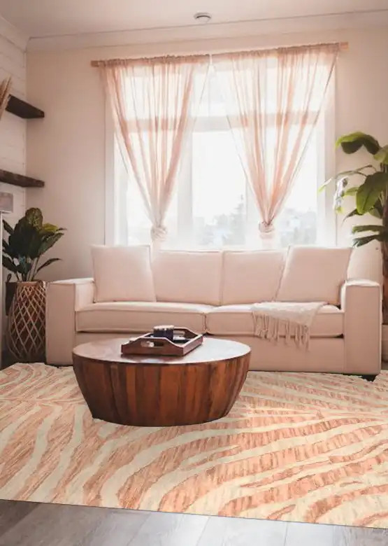 Loloi Masai MAS-01 Blush/Ivory Area Rug Room Scene