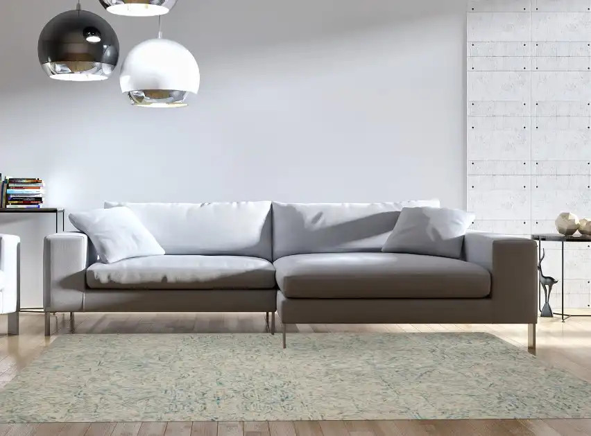 Loloi Peregrine PER-05 Aqua Area Rug Room Scene