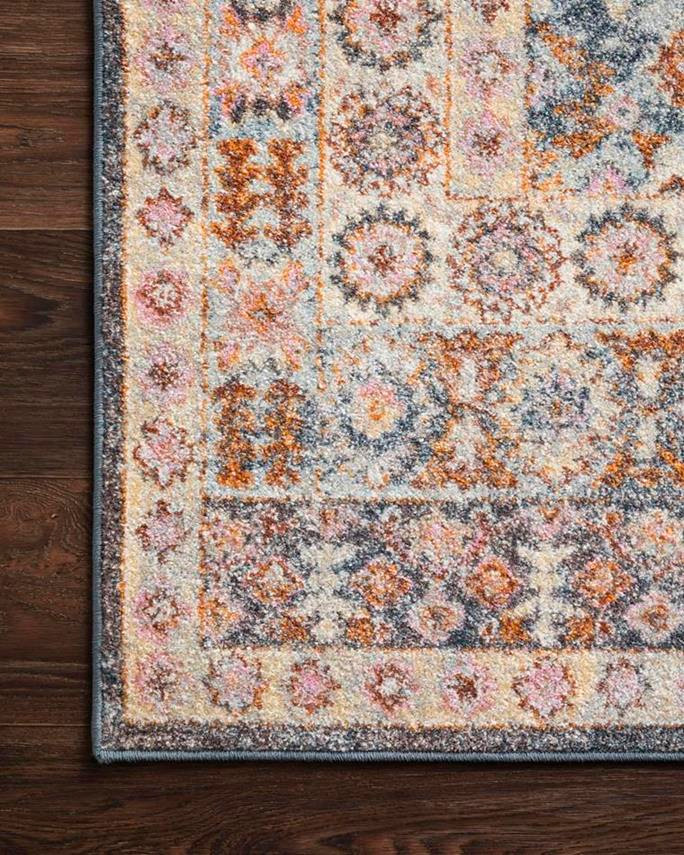 Loloi Clara CLA-07 Pebble/Fiesta Area Rug Corner