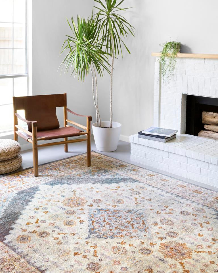 Loloi Clara CLA-07 Pebble/Fiesta Area Rug Room Scene