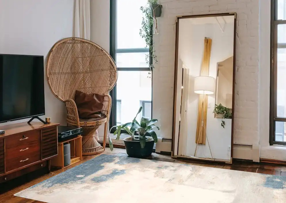 Loloi Sienne SIE-08 Sand/Ocean Area Rug Room Scene