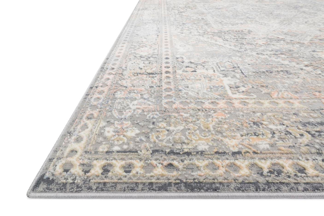 Loloi II Lucia LUC-01 Grey/Sunset Area Rug Angle