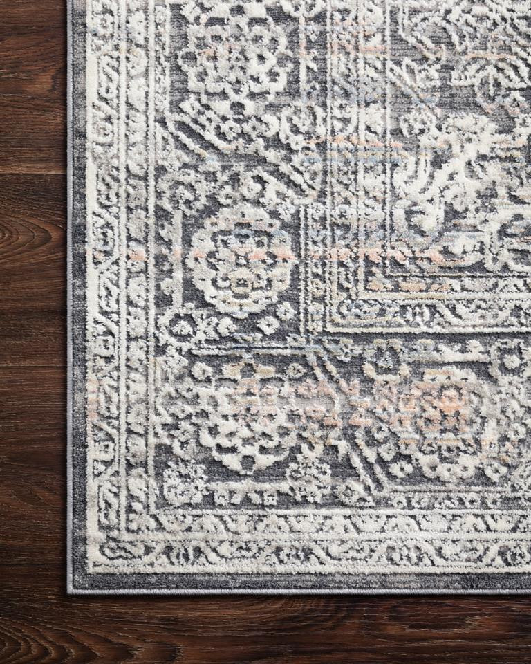 Loloi II Lucia LUC-03 Steel/Ivory Area Rug Corner